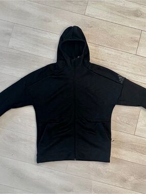 adidas Black Full-Zip Hooded Sweater